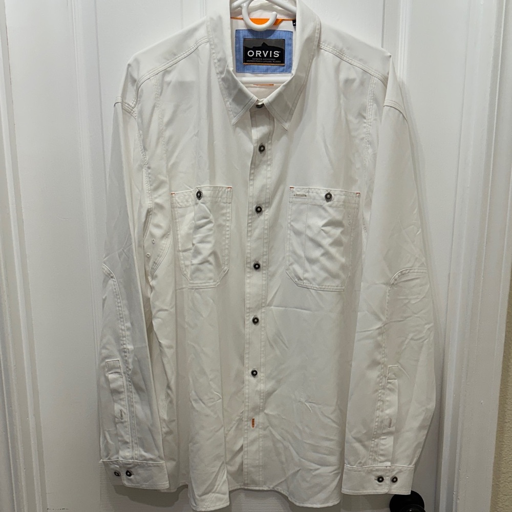 Orvis Men's Casual Button Down Shirt - White